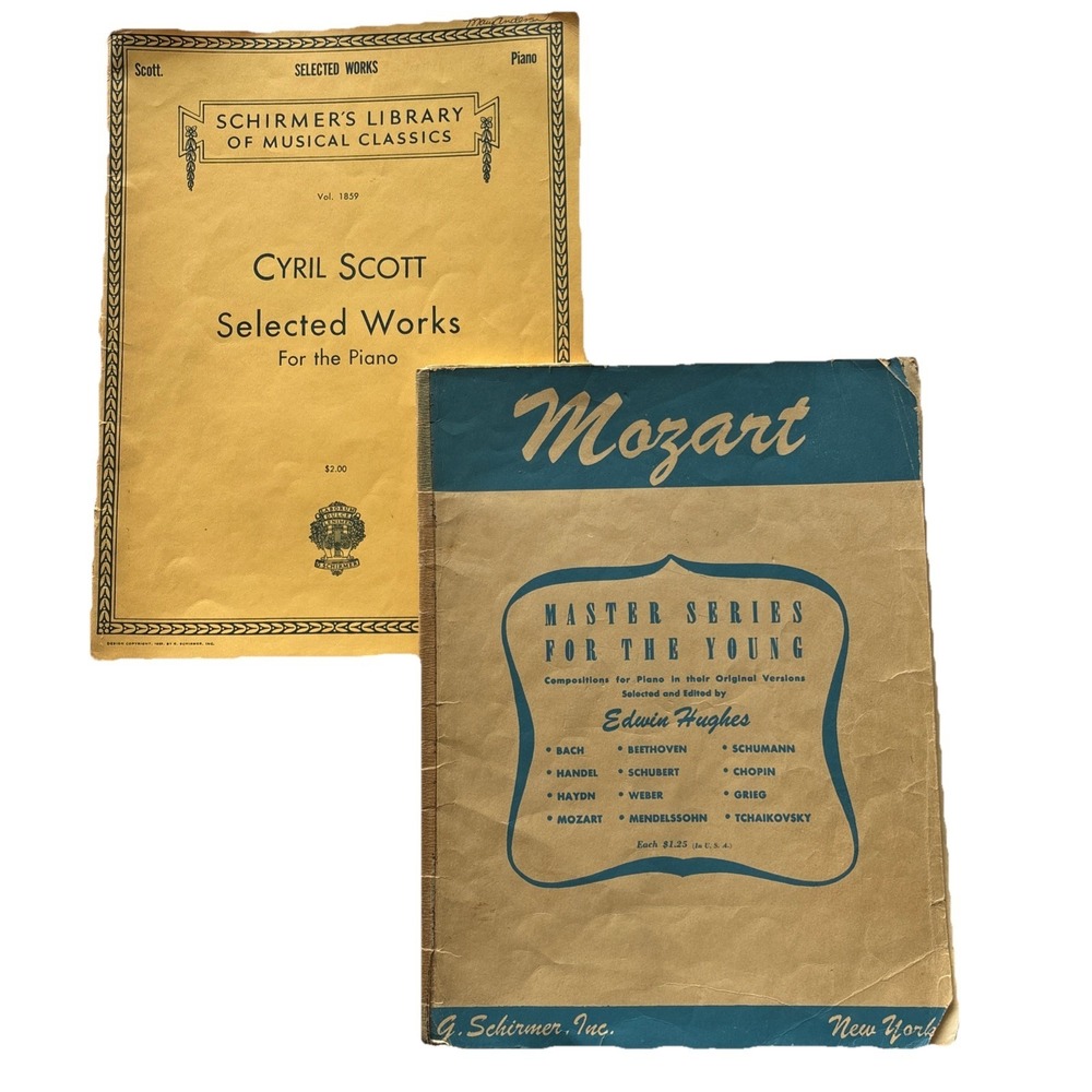 G.‎ Schirmers Library 1939 Classical Piano Sheet Music Set Of 2 Selected Works